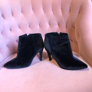 Black velvet booties